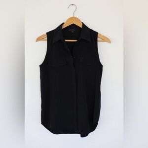 Ann Taylor, Sleeveless Camp Shirt, black, XS